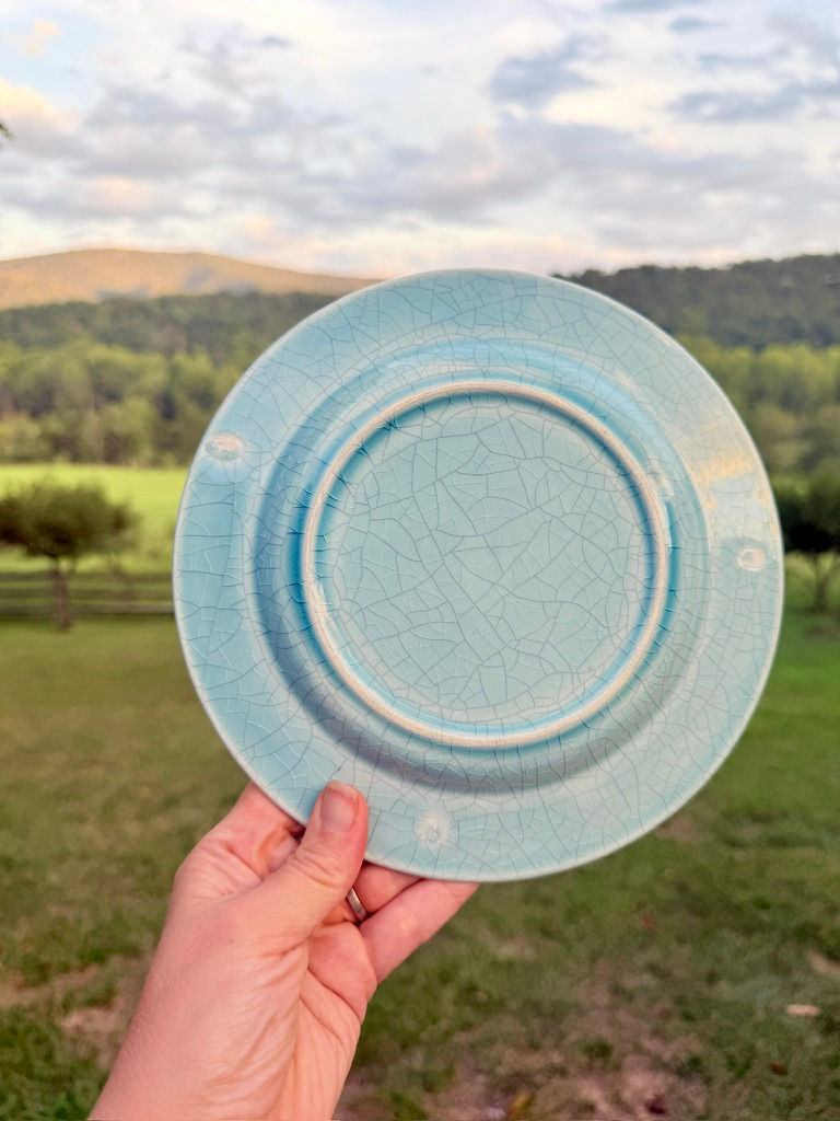 Thumbnail: Antique Charolles Faience Plate — Powder Blue
