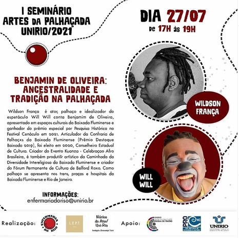 Flyer encontro 2 - I Seminário Artes da Palhaçada - Unirio.png