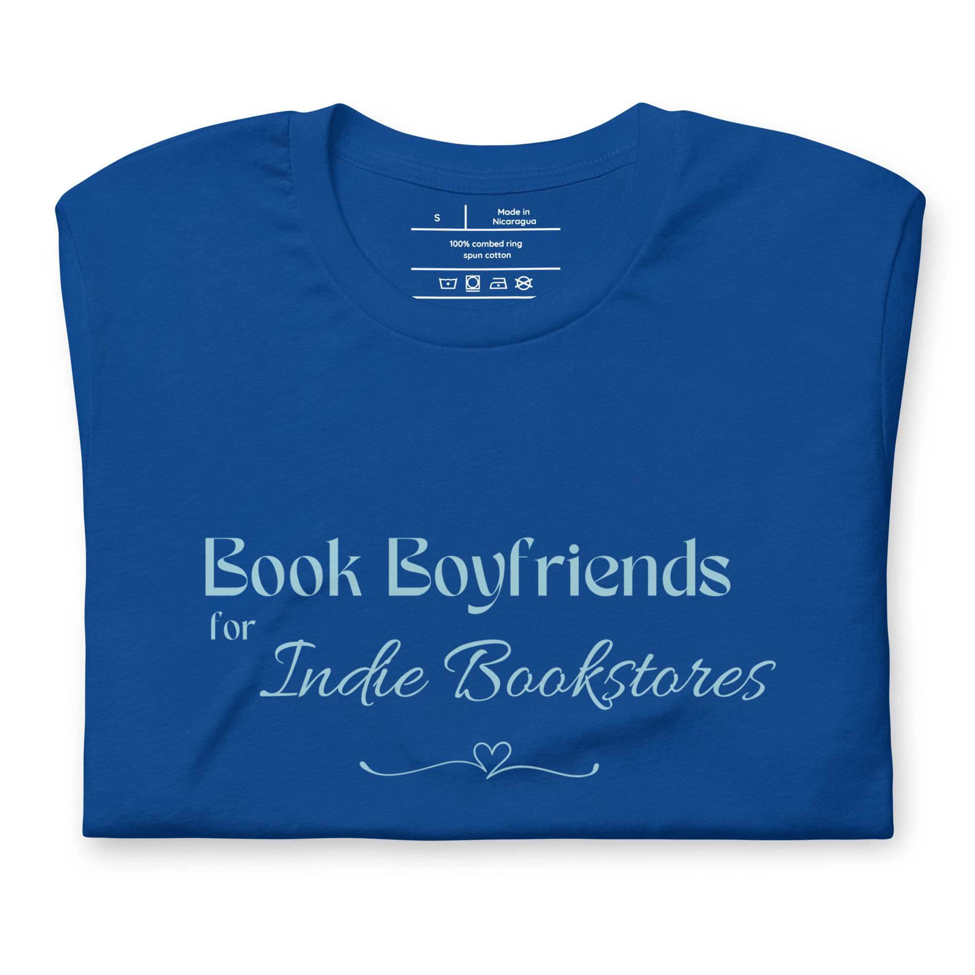 Book Boyfriends for Indie Bookstores T-shirt in Blue