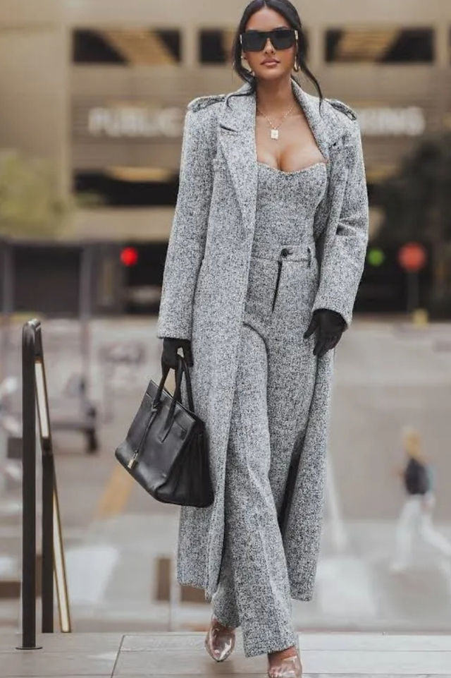 Savannah Belted Tweed Coat