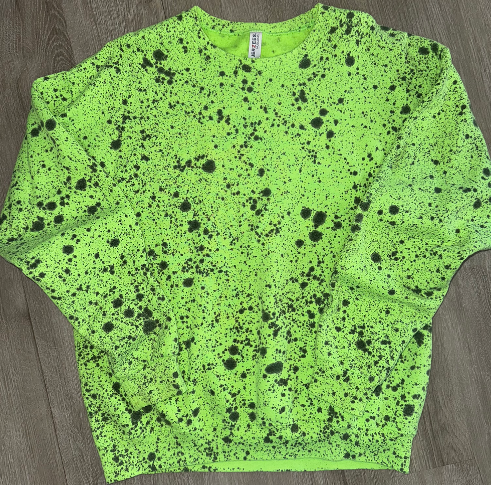 Neon Green Paint Splatter Sweatshirt 