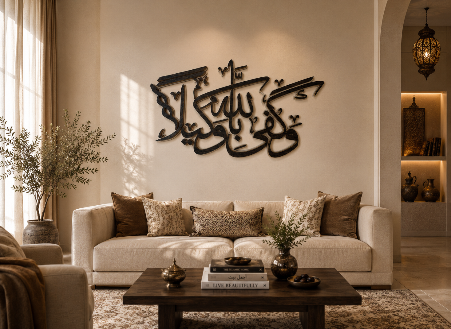 And God is sufficient as a guardian. wall art (و كفي بالله وكيلا)