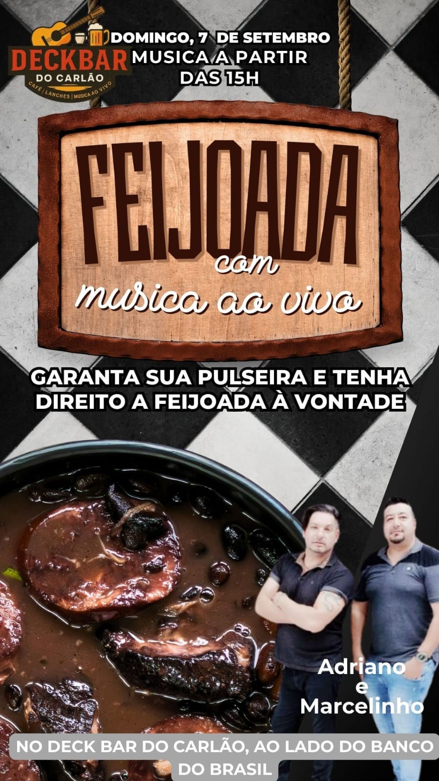 Feijoada com Música ao Vivo - Deck Bar do Carlão