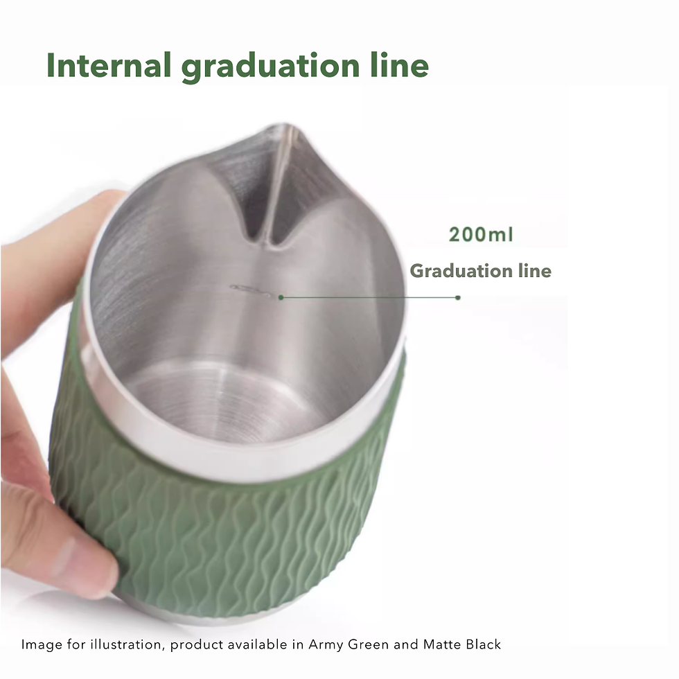 Thumbnail: AIRFLOW x WPM Handleless LatteArt Milk Pitcher (Milk Frothing Jug) Matte Black