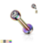 Rainbow Bar Clear Gem Labret