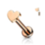 Internally Threaded Heart Labret Rose Gold