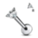 Silver Triangle Prong Set Labret