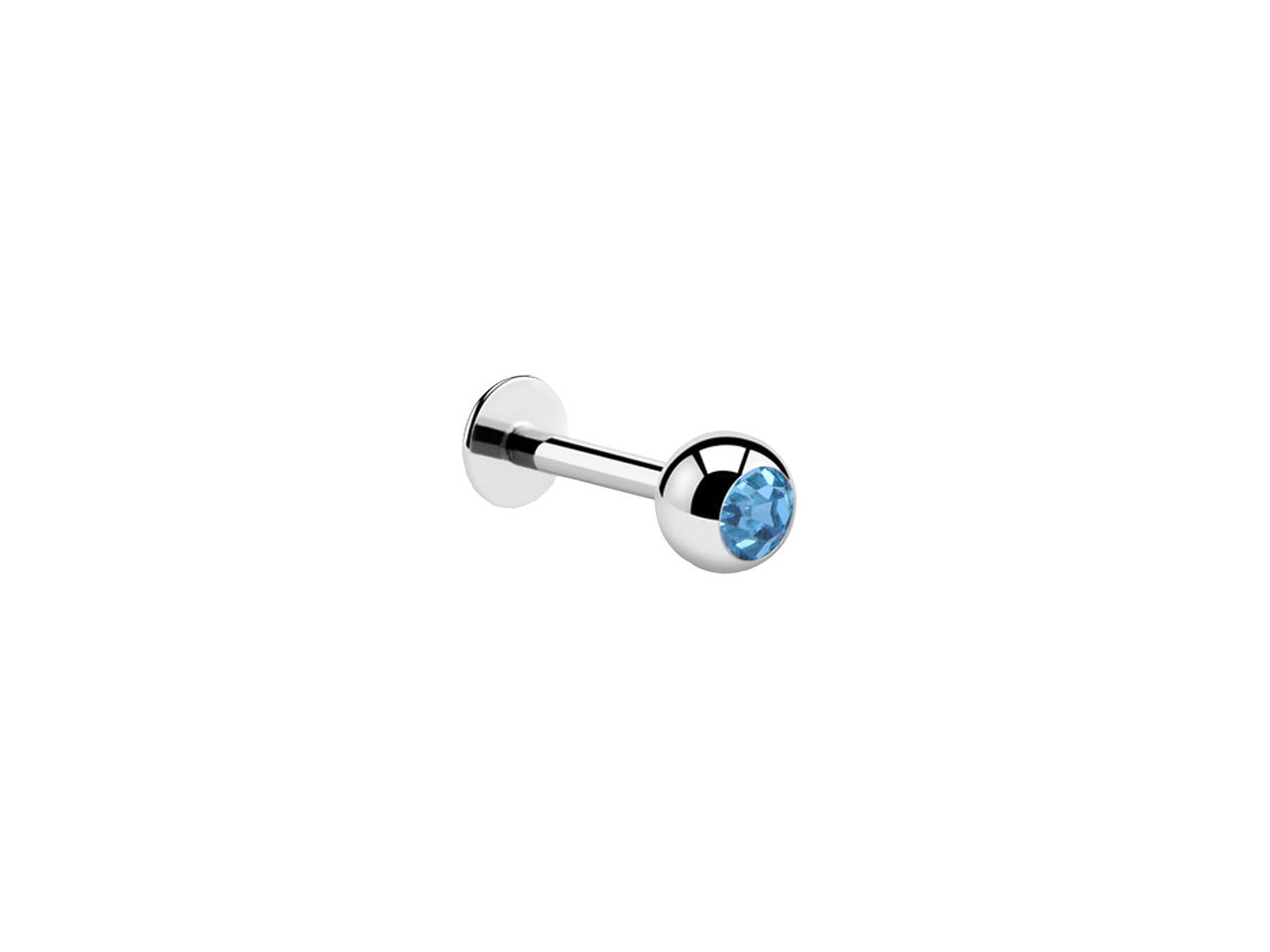 Blue Gem inside of Ball Labret