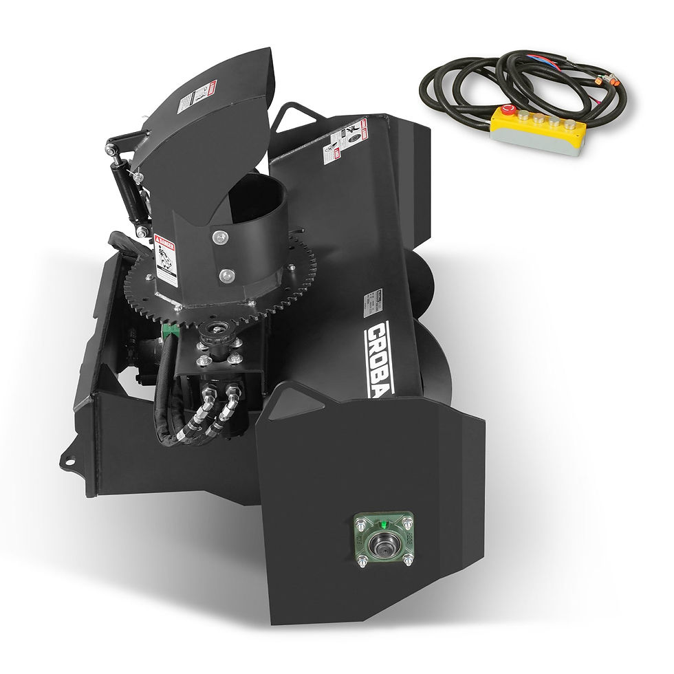 Thumbnail: 48'' Width, 20" Intake, Hydraulic Snow Blower for Mini Skid Steer, Remote Contro