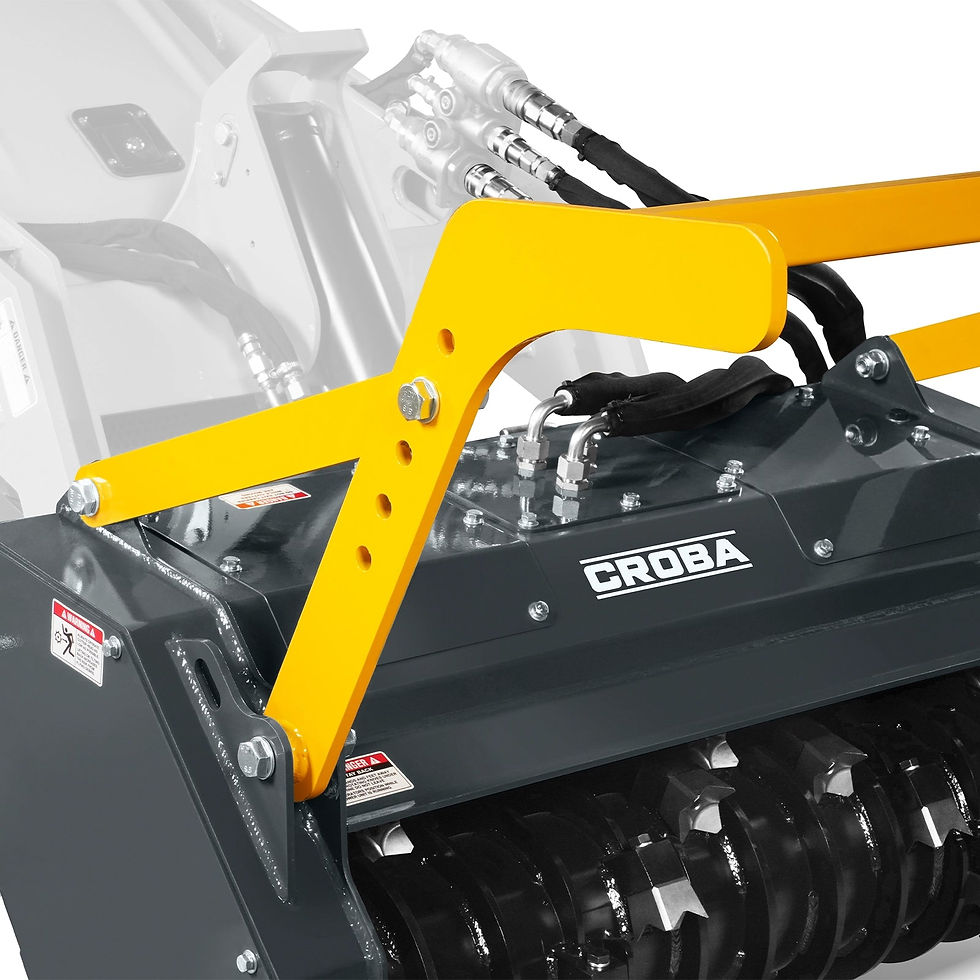 Thumbnail: 37"Mini Skid Steer Drum Forestry Brush Mulcher Attachment,  Hydraulic Flow Range