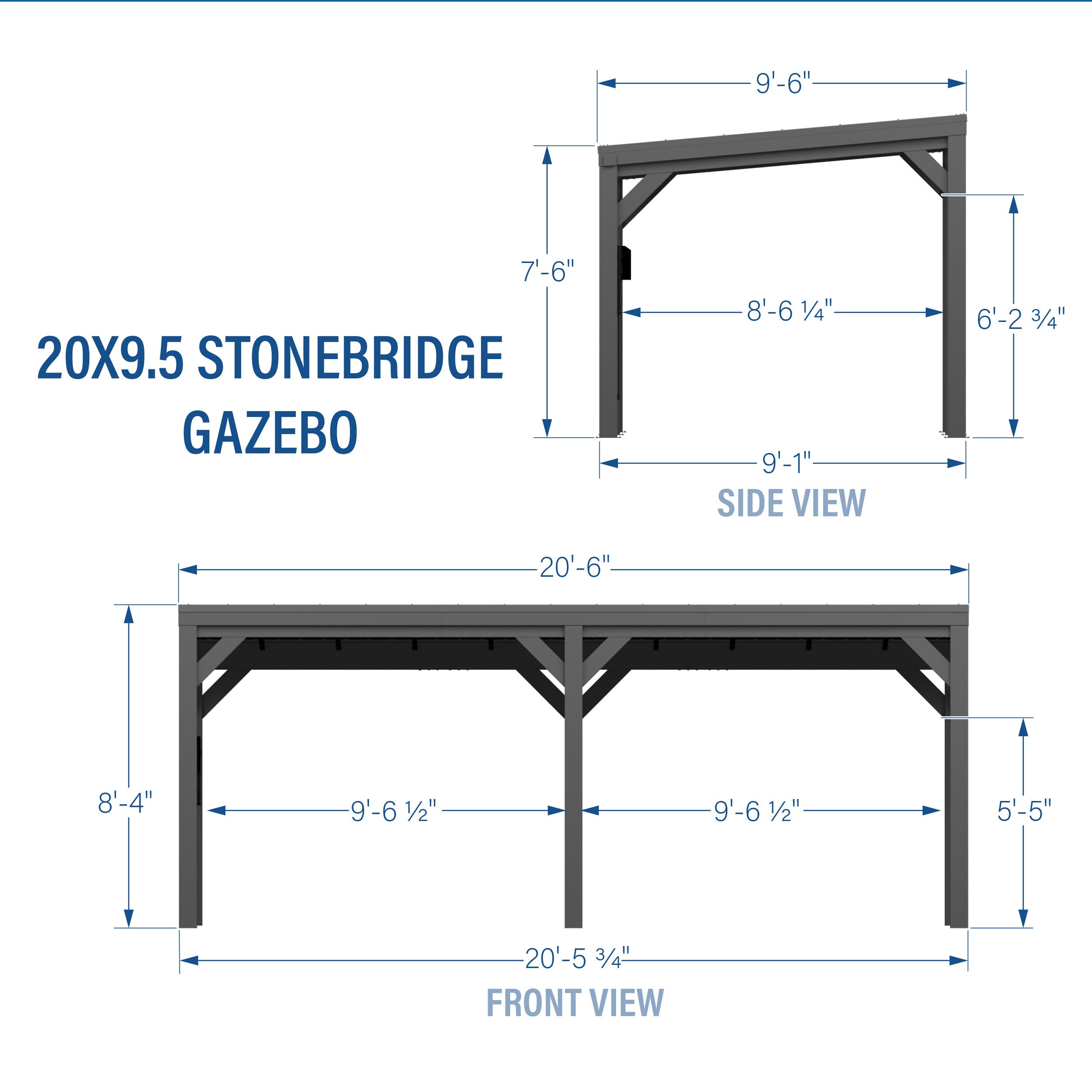 20x9.5 Stonebridge Gazebo/Carport - Backyard Discovery