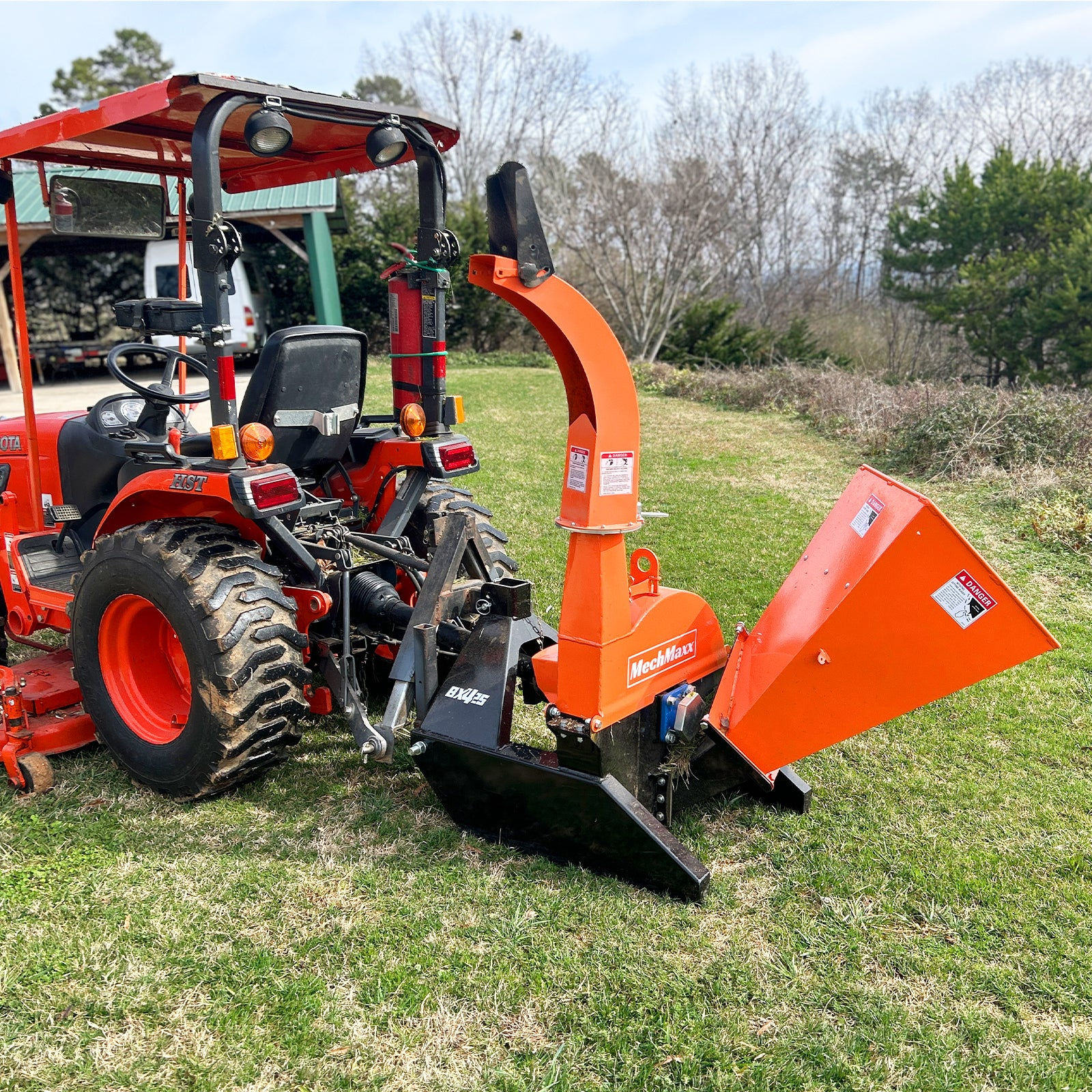3 Point PTO Wood Chipper Attachment For Tractors Up To 45HP (PTO Shaft Included)