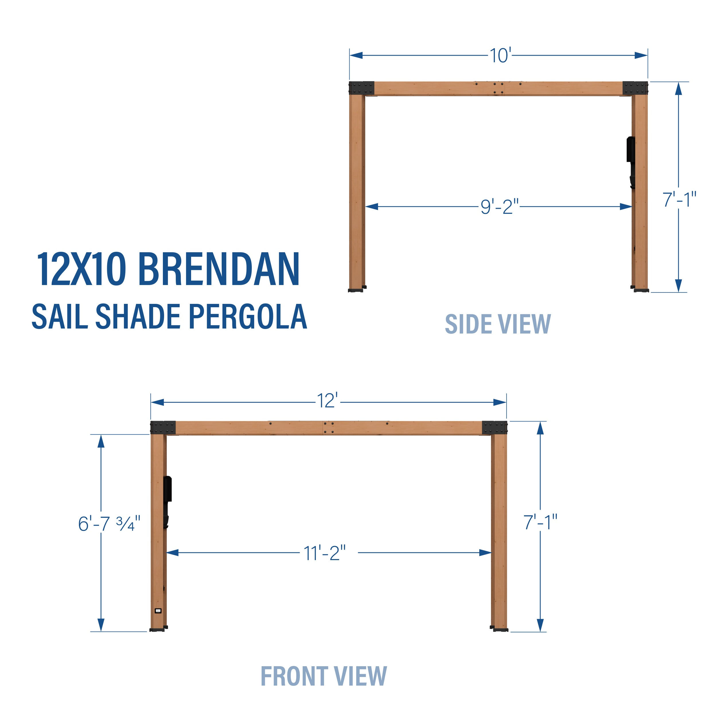 12x10 Brendan Sail Shade Pergola - Backyard Discovery