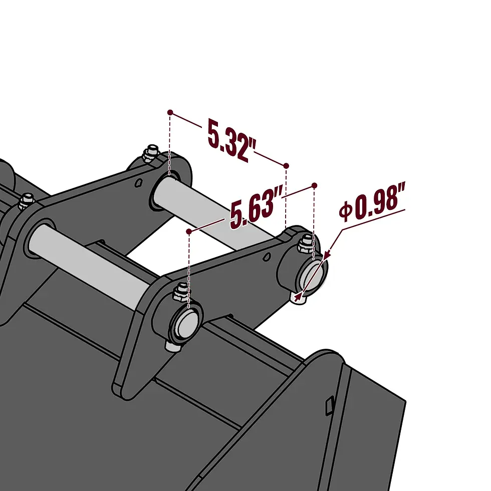 Thumbnail: 9" Backhoe Bucket without Pins, 3-Carbon Steel Teeth (fits 150162) - MechMaxx