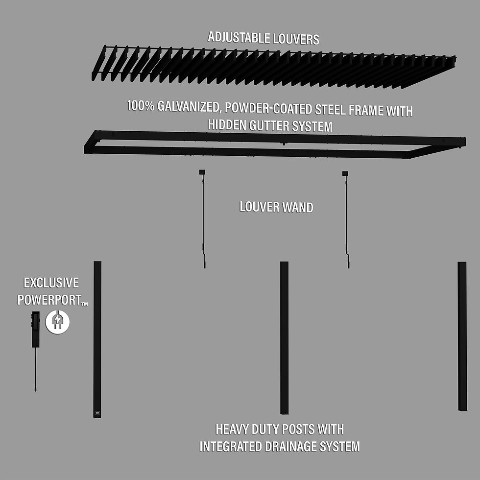 Thumbnail: 20x10 Evanston Wall Mounted Louvered Pergola - Backyard Discovery
