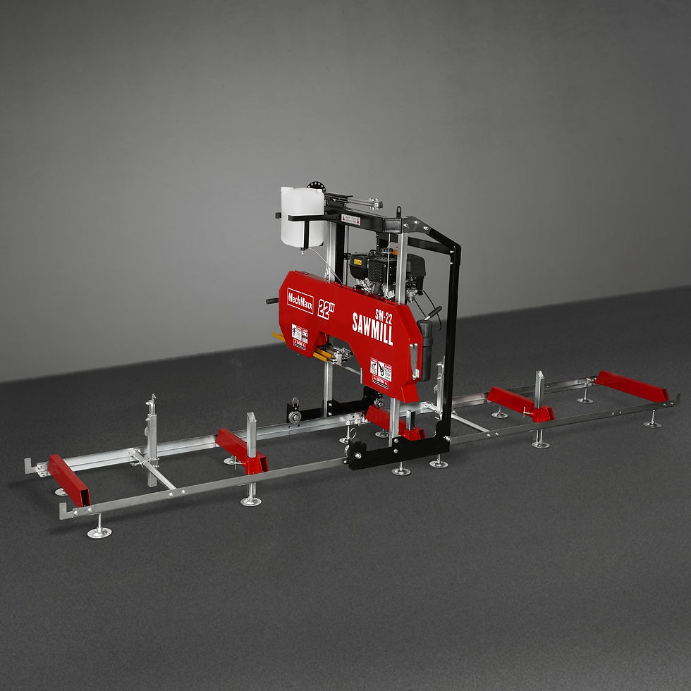 Thumbnail: 22" Portable Sawmill,  274cc 8.1HP Gasoline Engine,  18" Board Width,  13' Track
