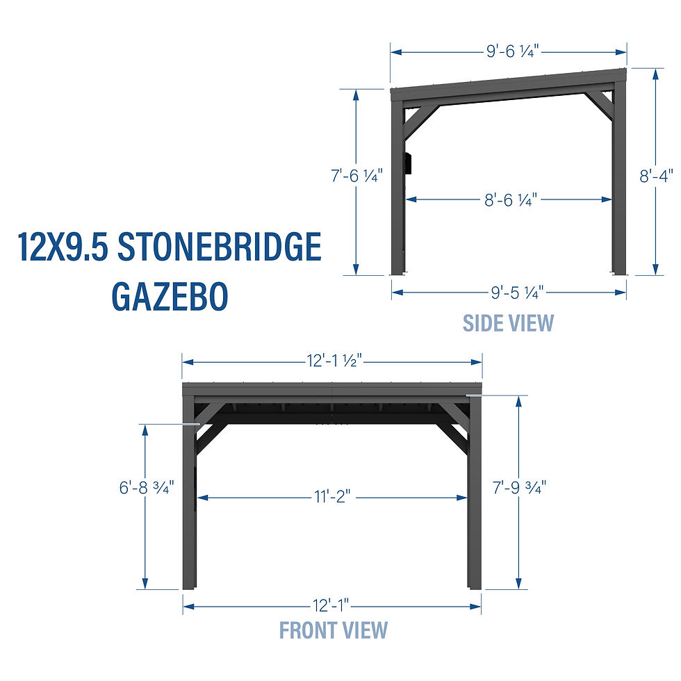 Thumbnail: 12x9.5 Stonebridge Gazebo - Backyard Discovery