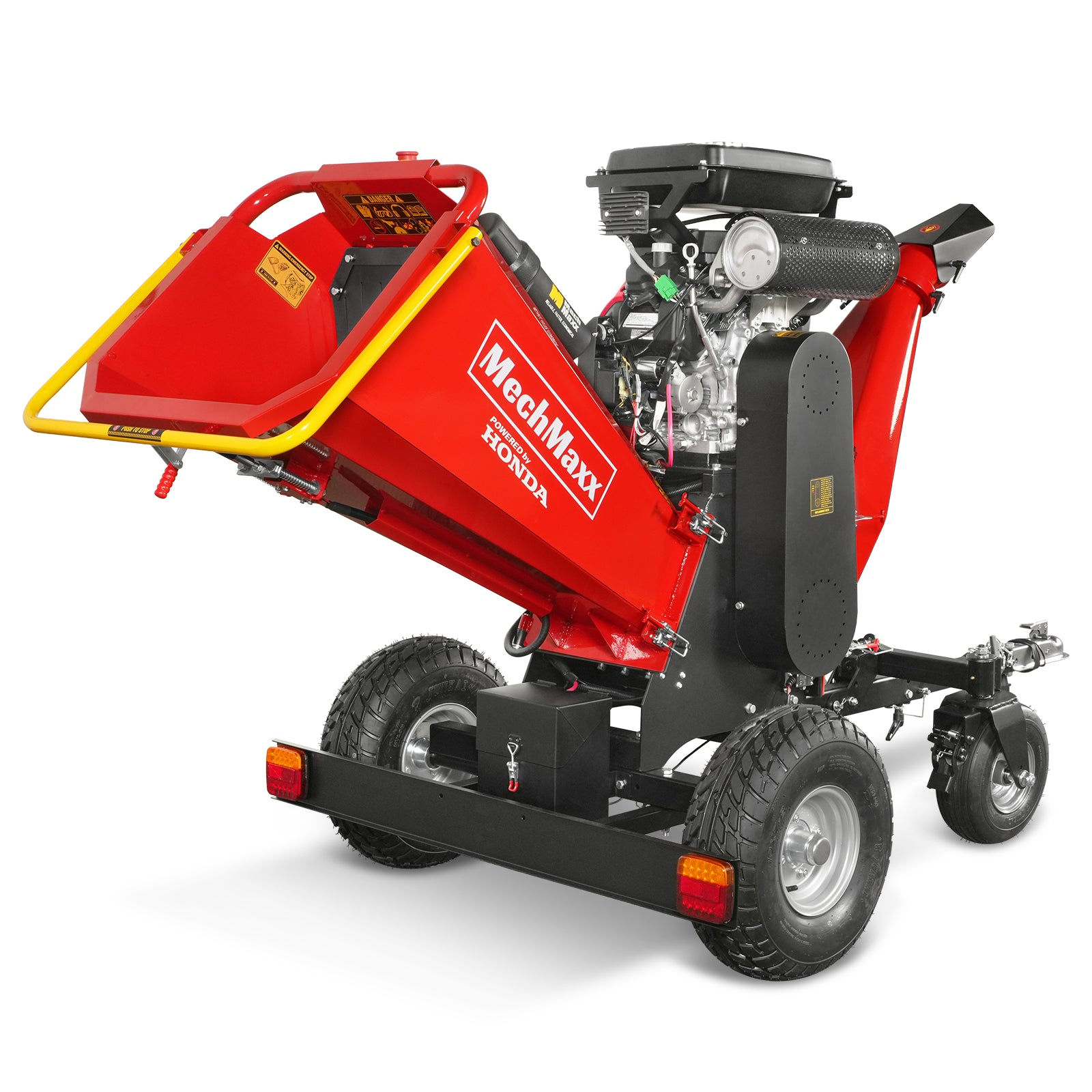 8 inch HONDA E-Start 688cc 22hp Gas Powered 4 - Wheel Drum Wood Chipper with Tai