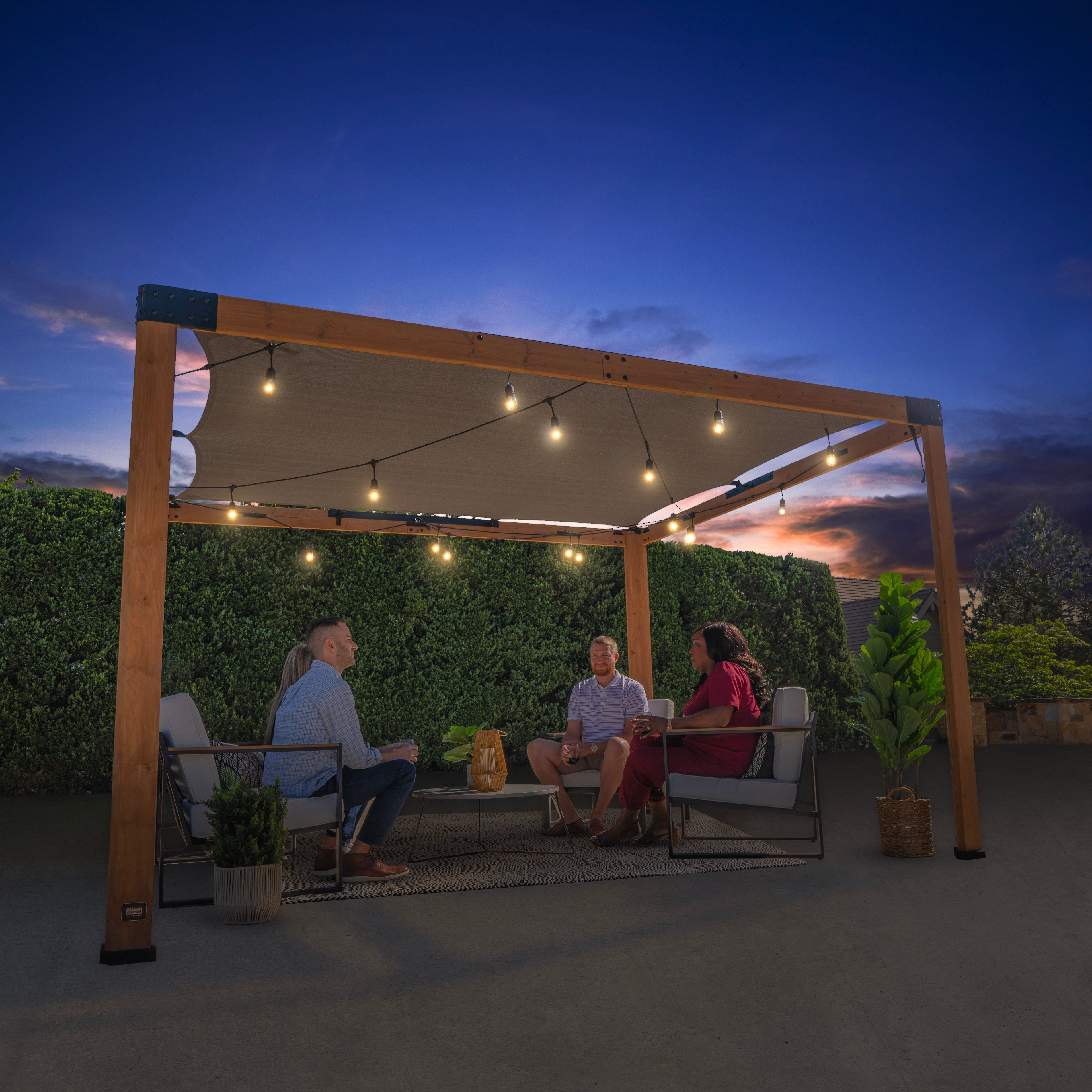12x10 Brendan Sail Shade Pergola - Backyard Discovery