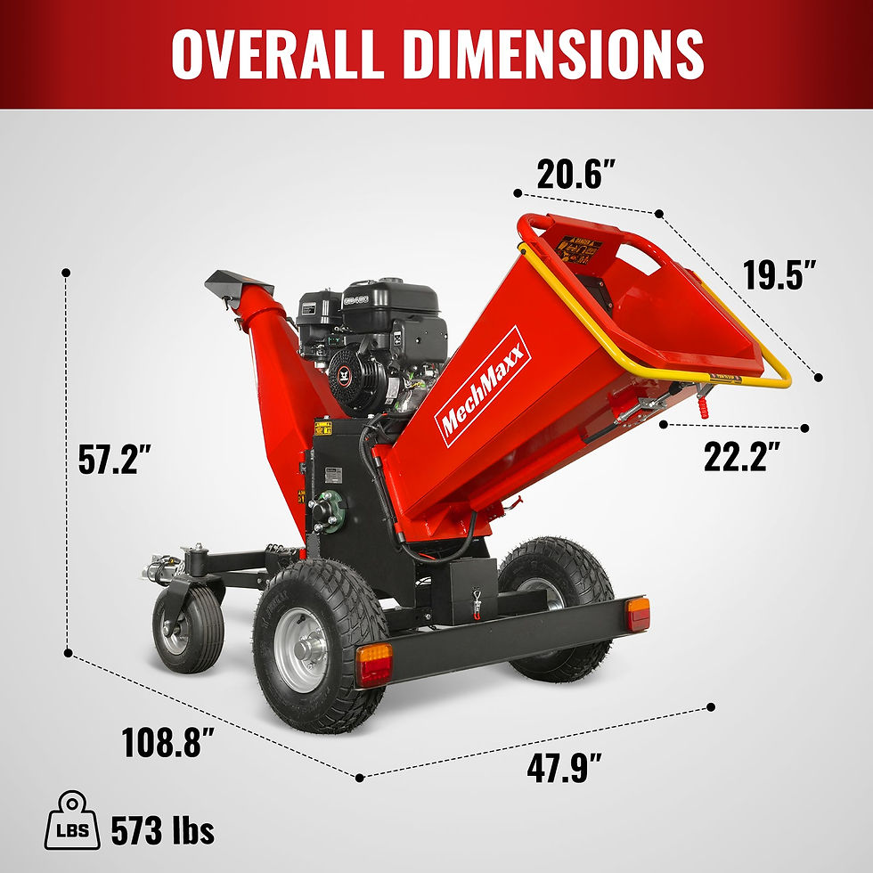 Thumbnail: 6 inch ZONSEN E-Start 459cc 15hp Gas Powered 4 - Wheel Drum Wood Chipper with Ta