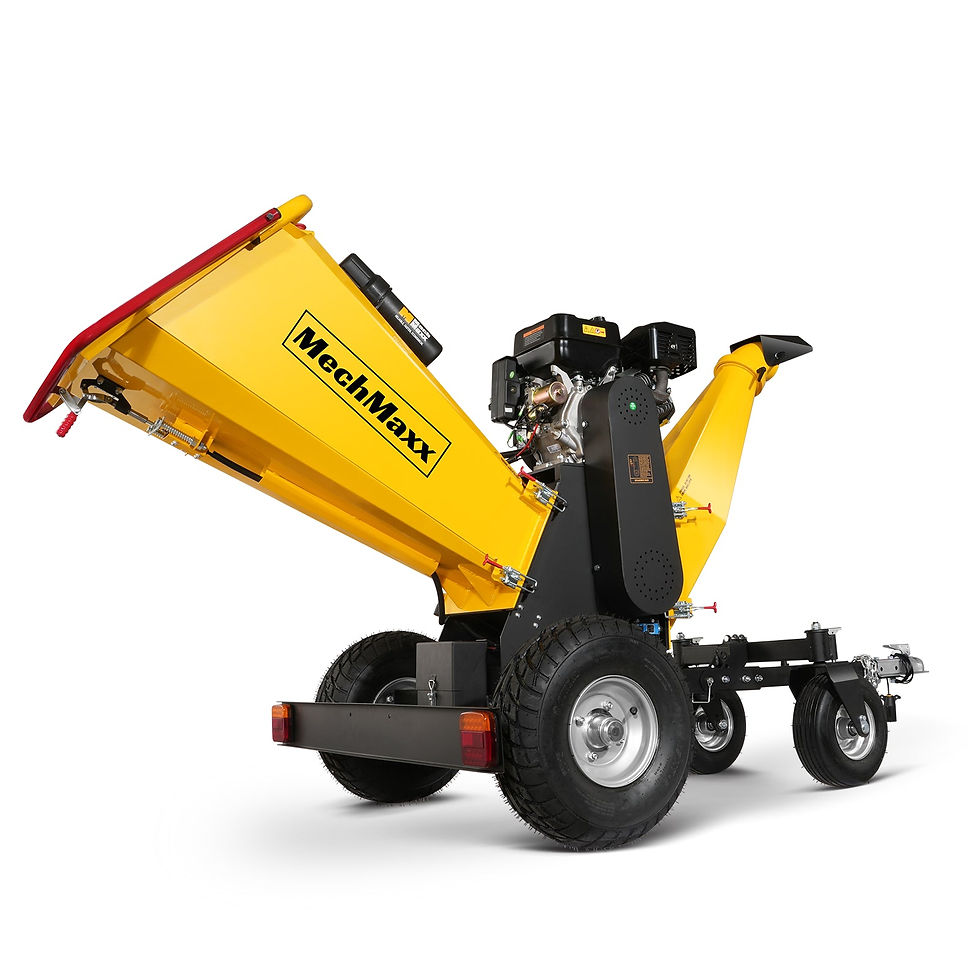 6 inch E-start Zonsen 459cc 15hp Gas Powered 4 - Wheel Drum Wood Chipper with Ta