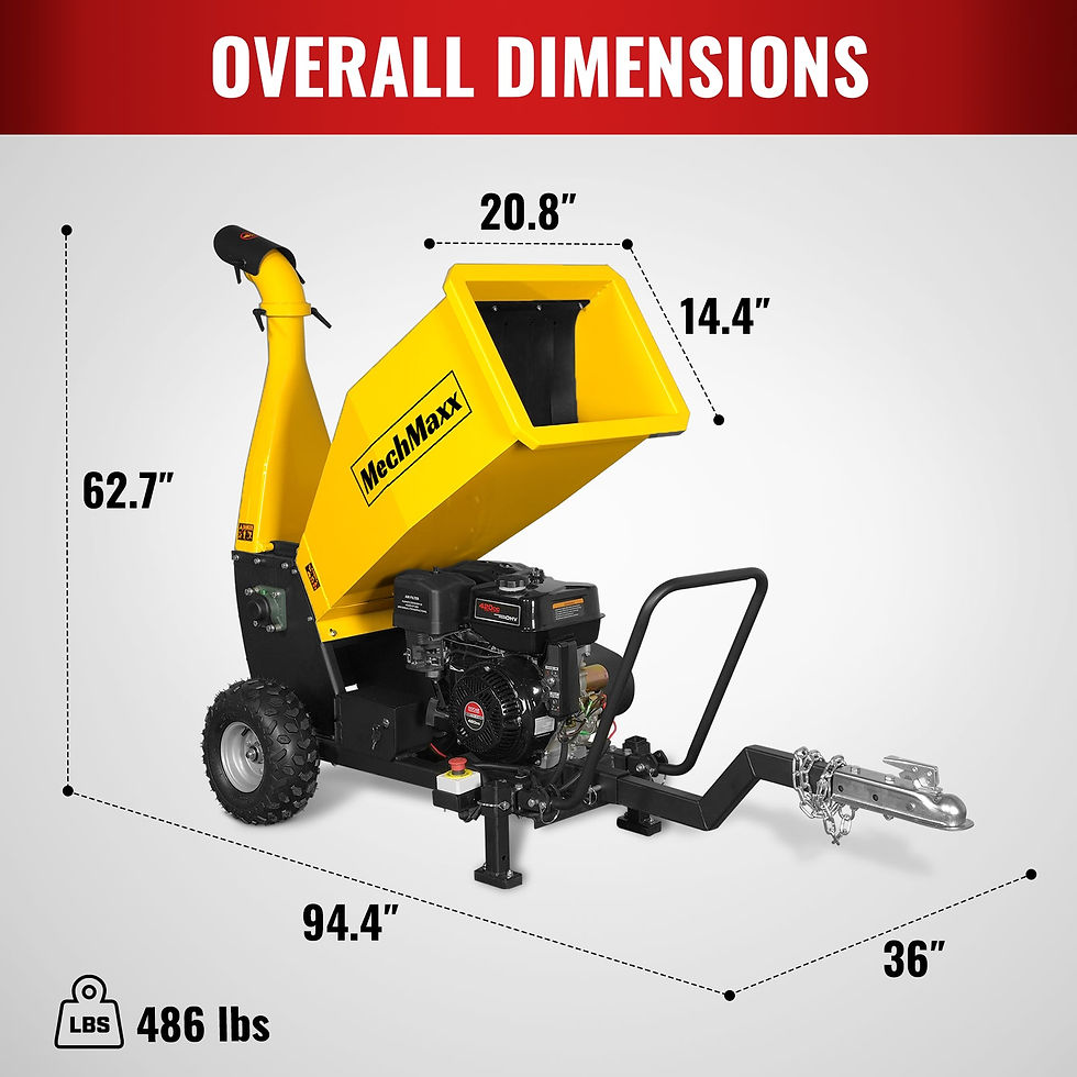 Thumbnail: 5 inch E-start DUCAR 420cc 15hp Gasoline Engine Powered Drum Wood Chipper with T