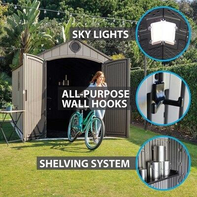 Thumbnail: Lifetime 8 Ft. x 17.5 Ft. Outdoor Storage Shed - Lifetime Products