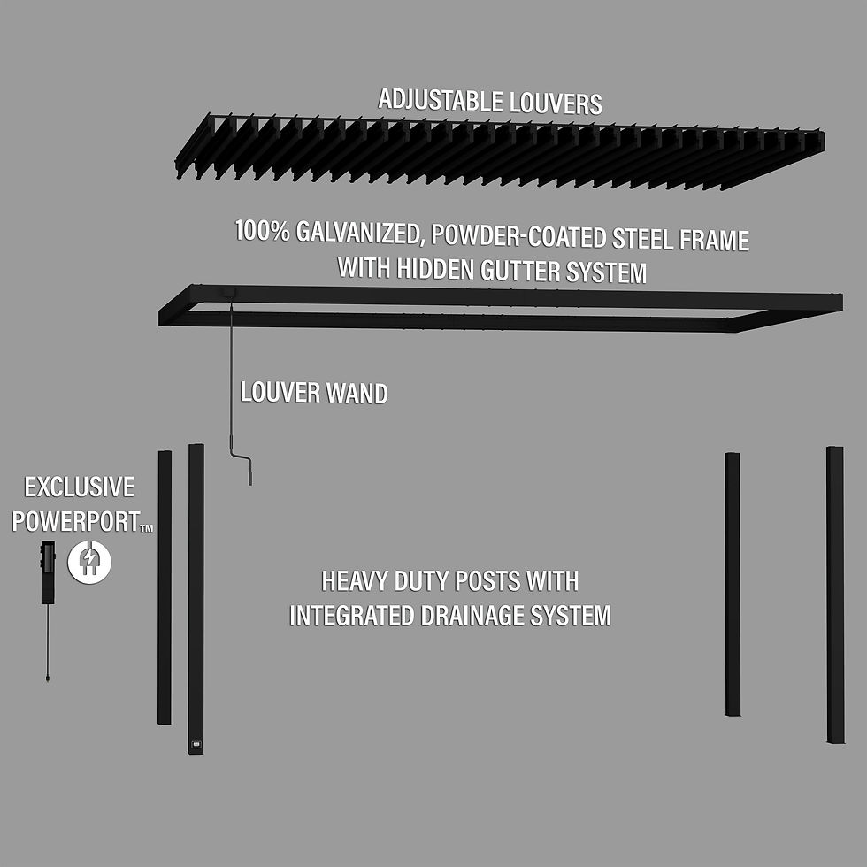 Thumbnail: 18x10 Sarasota Steel Louvered Pergola - Backyard Discovery