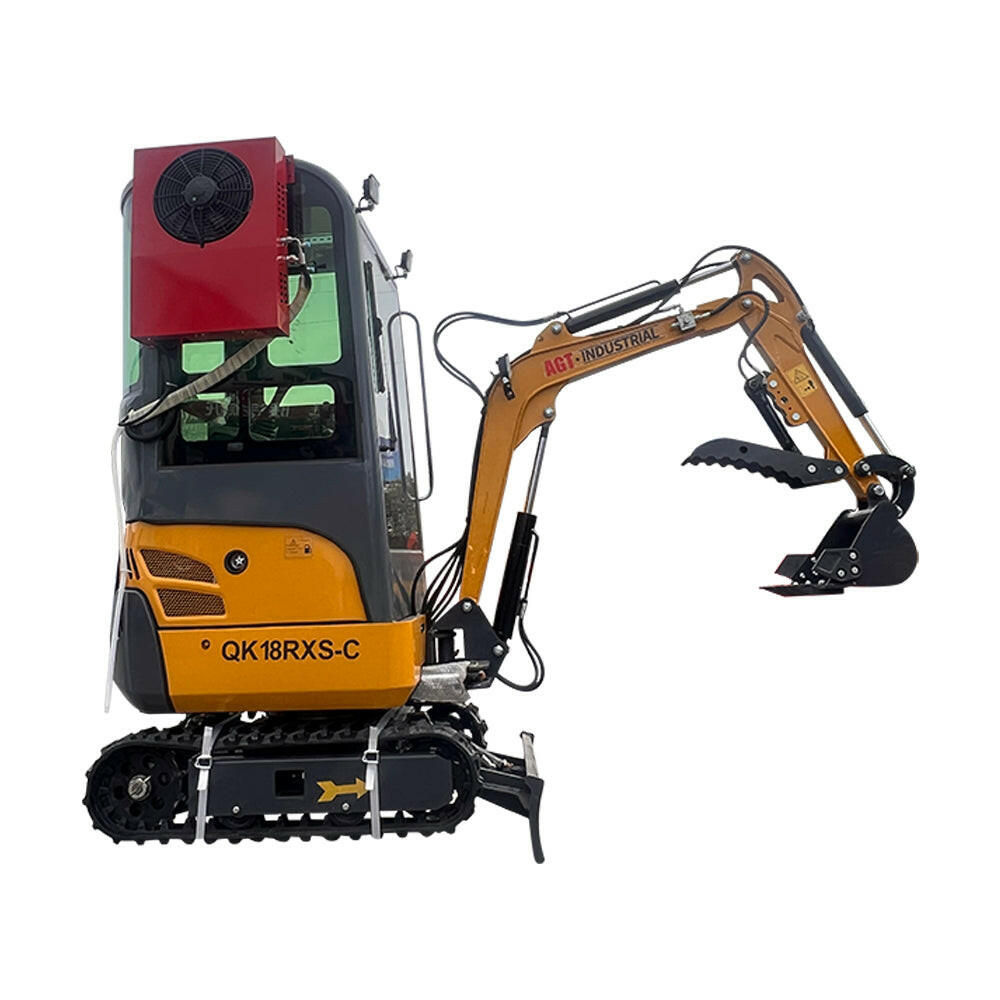 1-ton, Rato Engine Mini Excavator w/Air Conditioning & Enclosed Cab & Side Swing