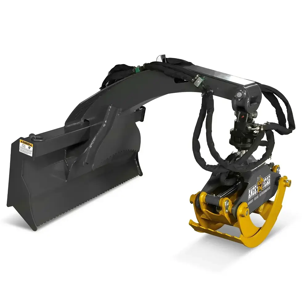 Thumbnail: 50″ Skid Steer Rotary Log Grapple, 360° Rotation, 3000 Lbs Capacity - MechMaxx