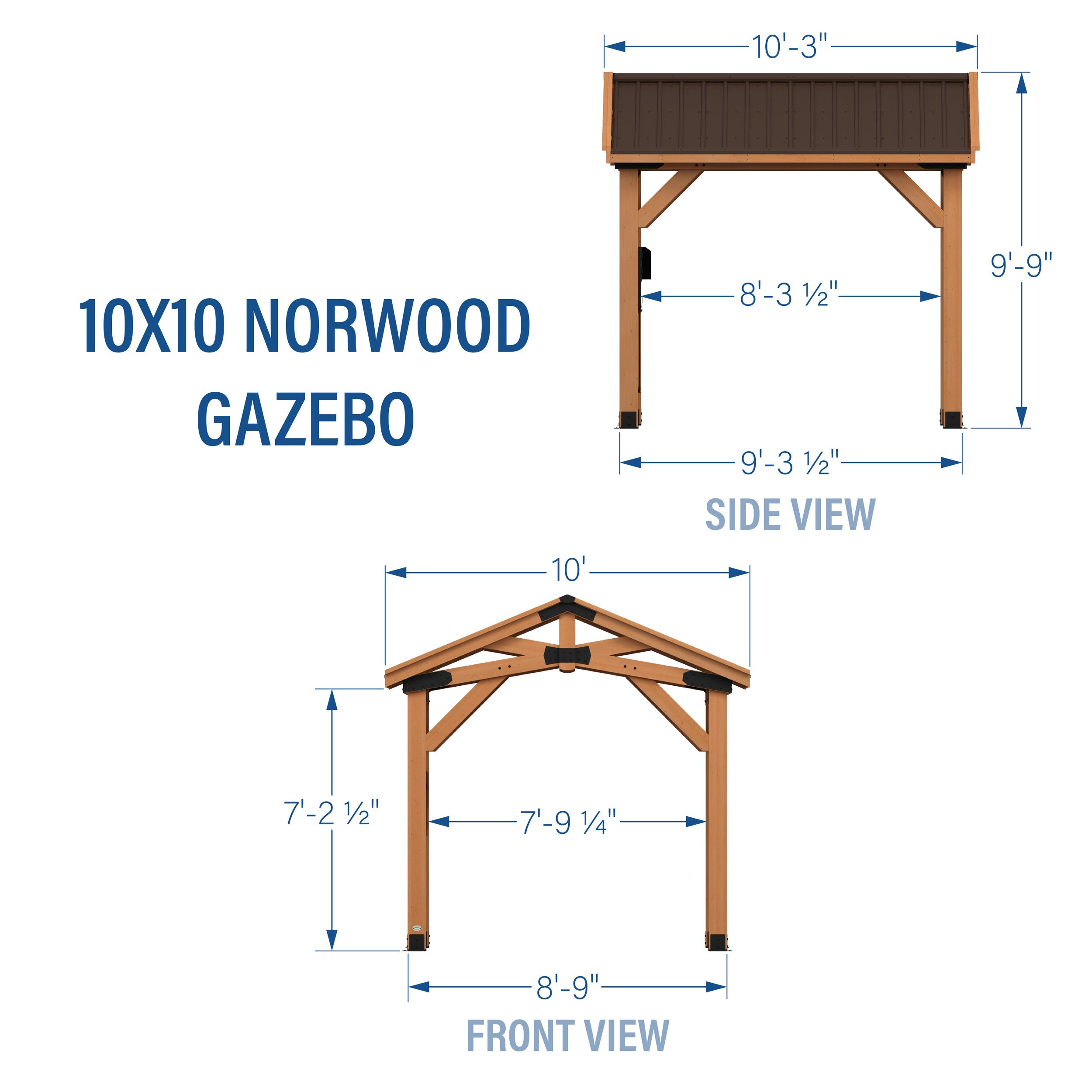 10x10 Norwood Gazebo - Backyard Discovery