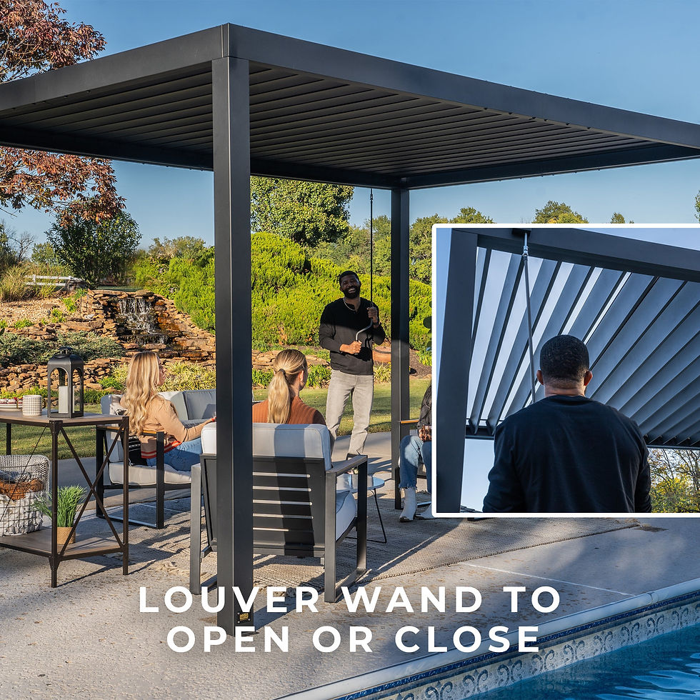 Thumbnail: 18x10 Sarasota Steel Louvered Pergola - Backyard Discovery