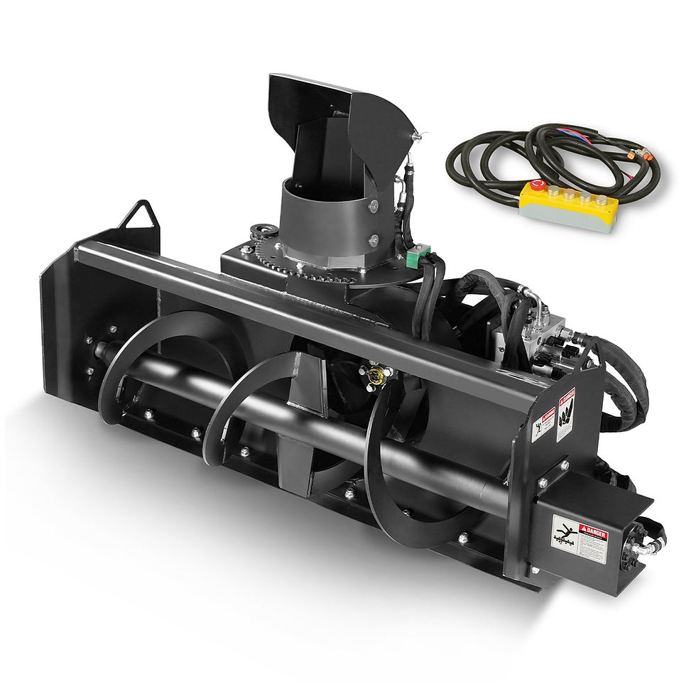 Thumbnail: 48'' Width, 20" Intake, Hydraulic Snow Blower for Mini Skid Steer, Remote Contro