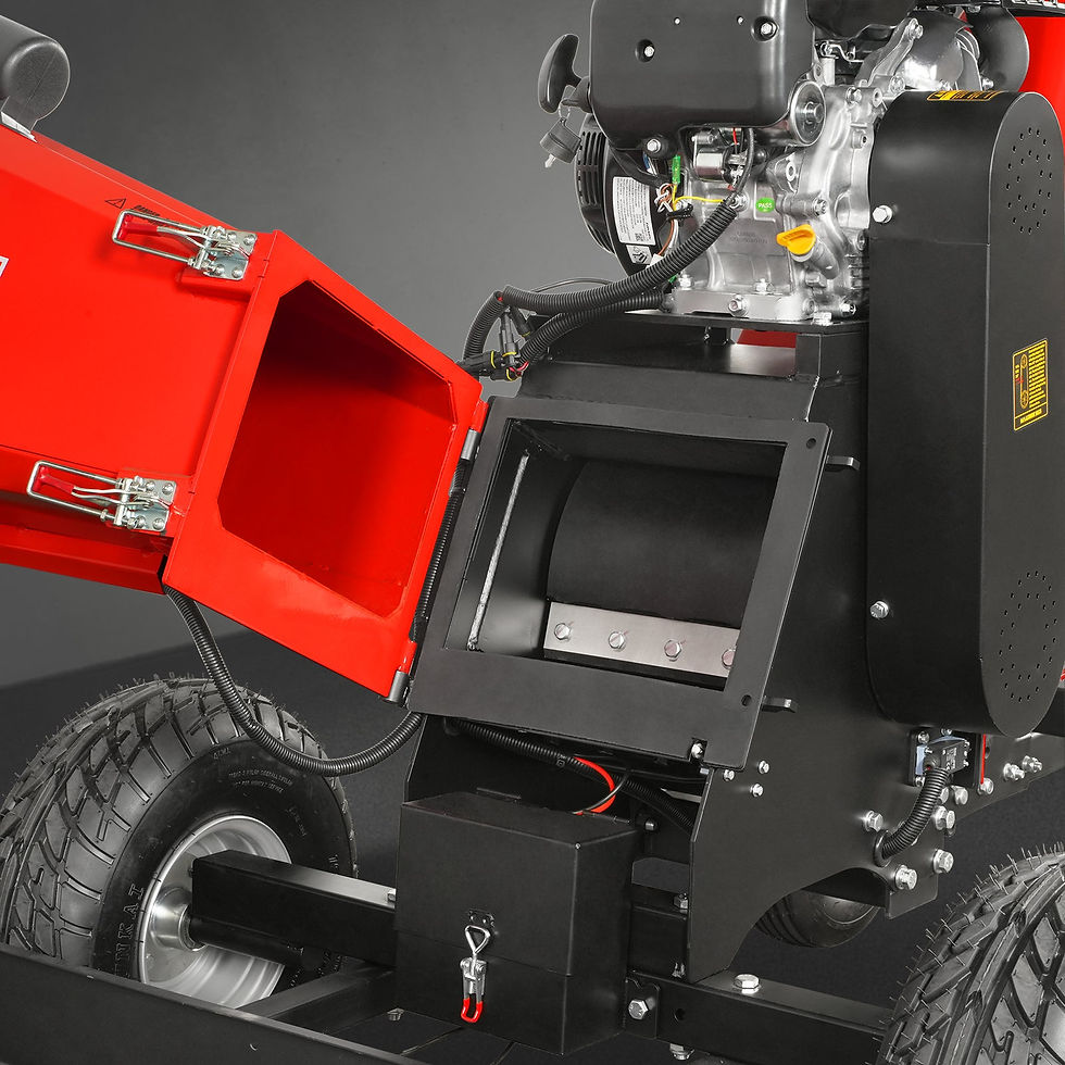 Thumbnail: 6 inch ZONSEN E-Start 459cc 15hp Gas Powered 4 - Wheel Drum Wood Chipper with Ta
