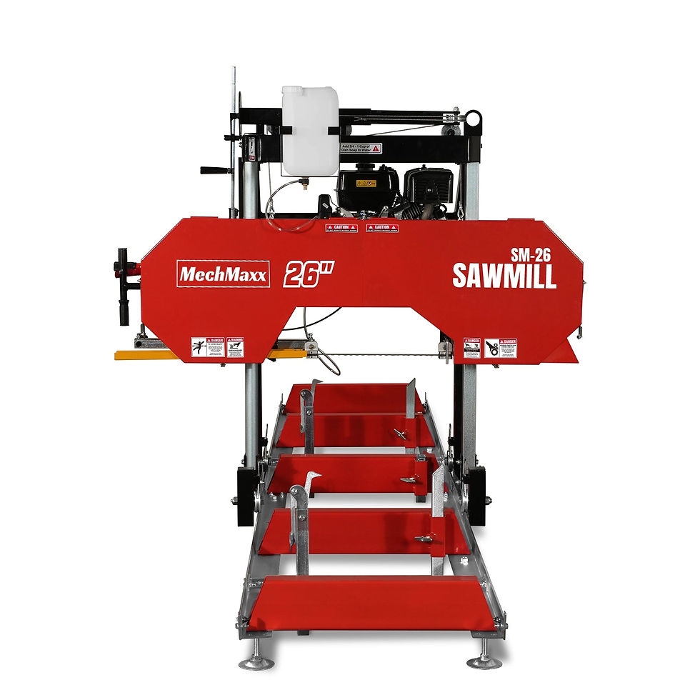 Thumbnail: 26" Portable Sawmill,  459cc 15HP E-Start Gasoline Engine,  20" Board  Width,  1