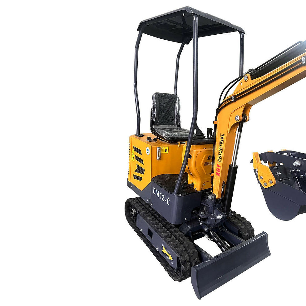 Thumbnail: 1 Ton, 13.5 HP Gasoline Engine (B&S) Mini Excavator w/ Hydraulic Thumb & Side Sw