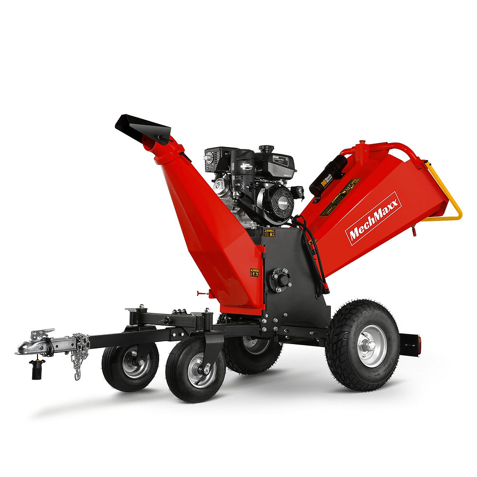 Thumbnail: 6 inch KOHLER E-Start 429cc 14HP Gas Powered 4 - Wheel Drum Wood Chipper with Ta