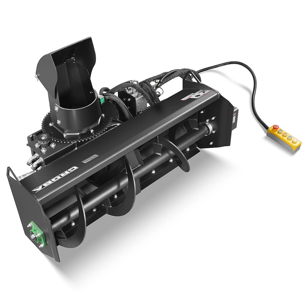 Thumbnail: 48'' Width, 20" Intake, Hydraulic Snow Blower for Mini Skid Steer, Remote Contro