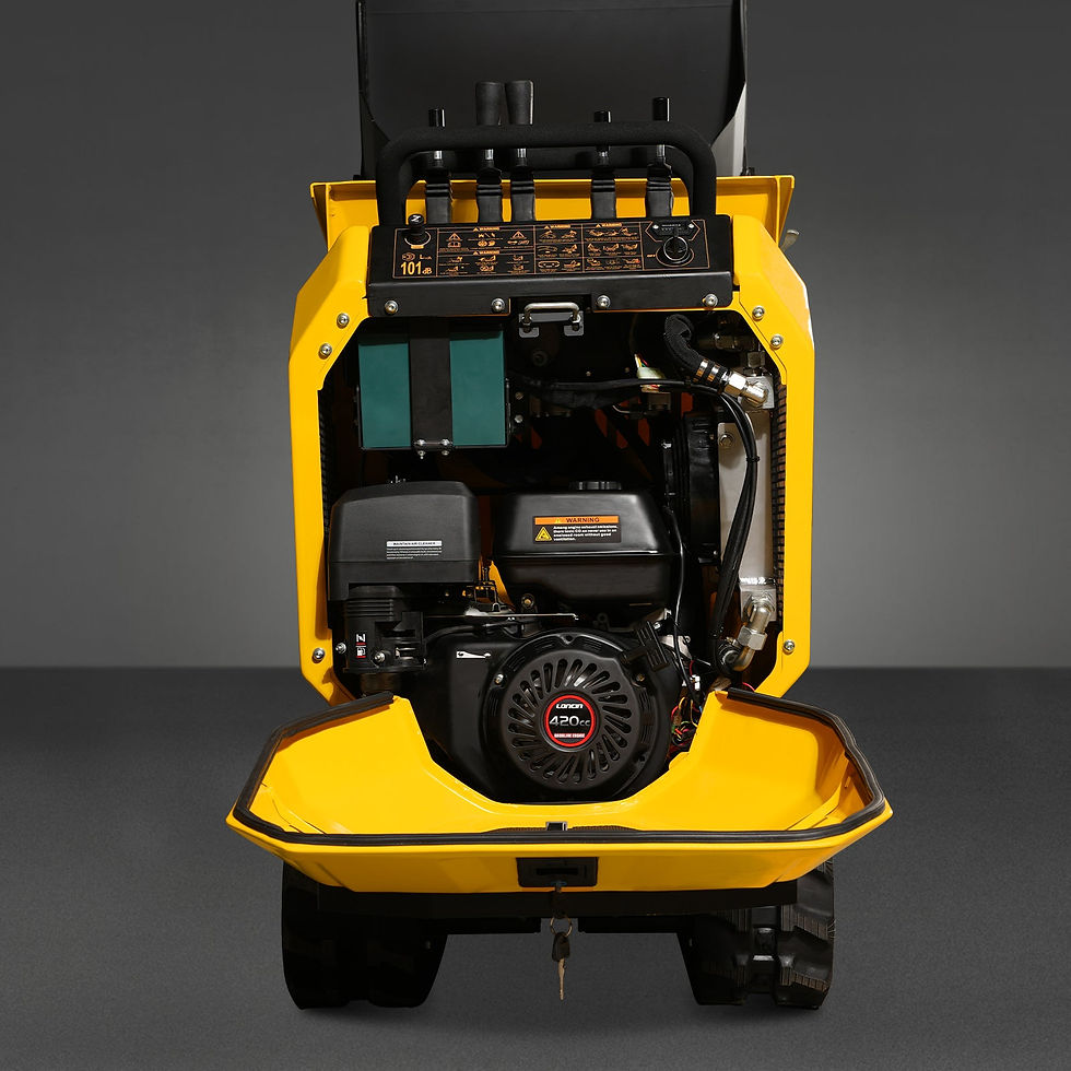 Thumbnail: 1800lb 420cc  E-start Gas Engine Stand-ON Hydraulic Track Dumper with Self-Loadi