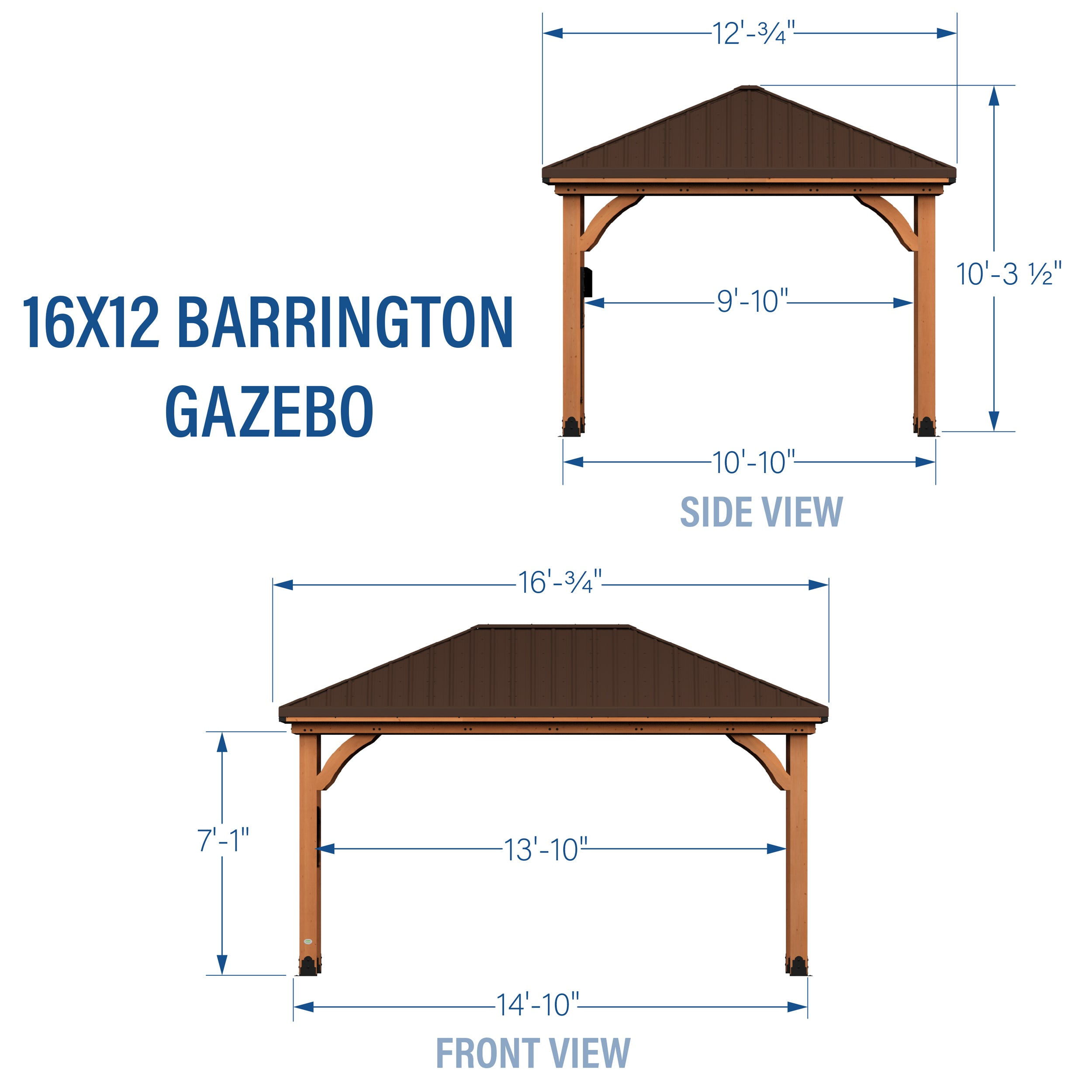 16x12 Barrington Gazebo - Backyard Discovery