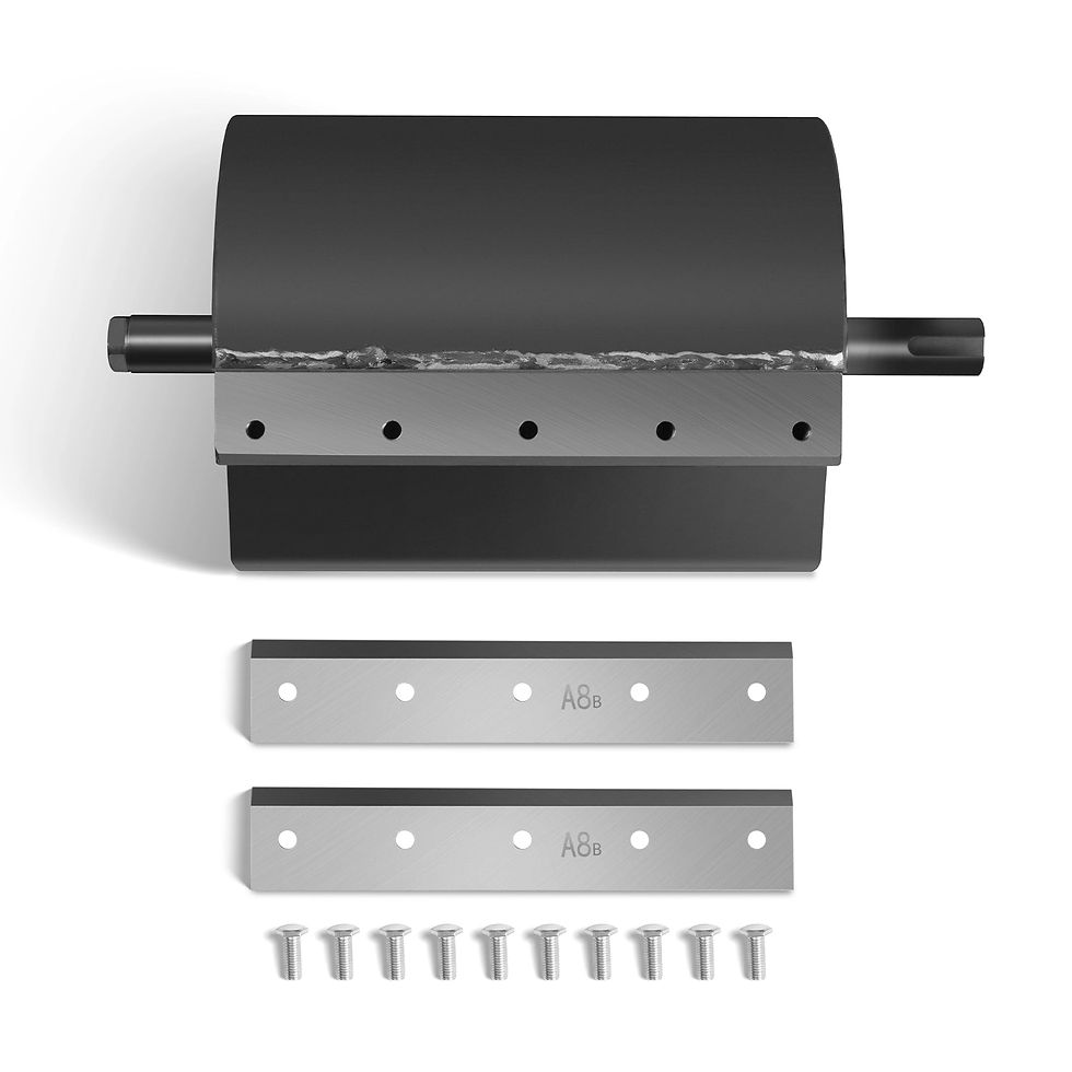 Cutter Barrel and 2 Blades for Wood Chipper GS1500 (SKU: 110200, 110200K, 110200