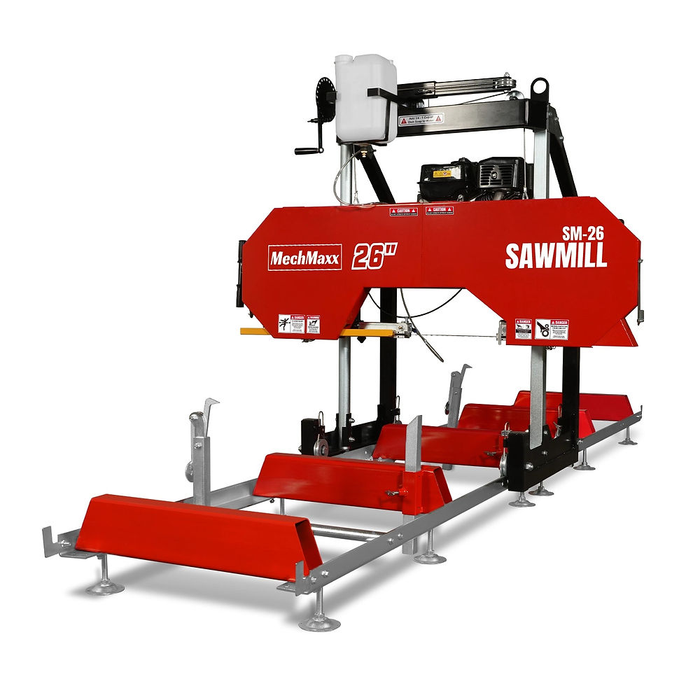 Thumbnail: 26" Portable Sawmill,  459cc 15HP E-Start Gasoline Engine,  20" Board  Width,  1