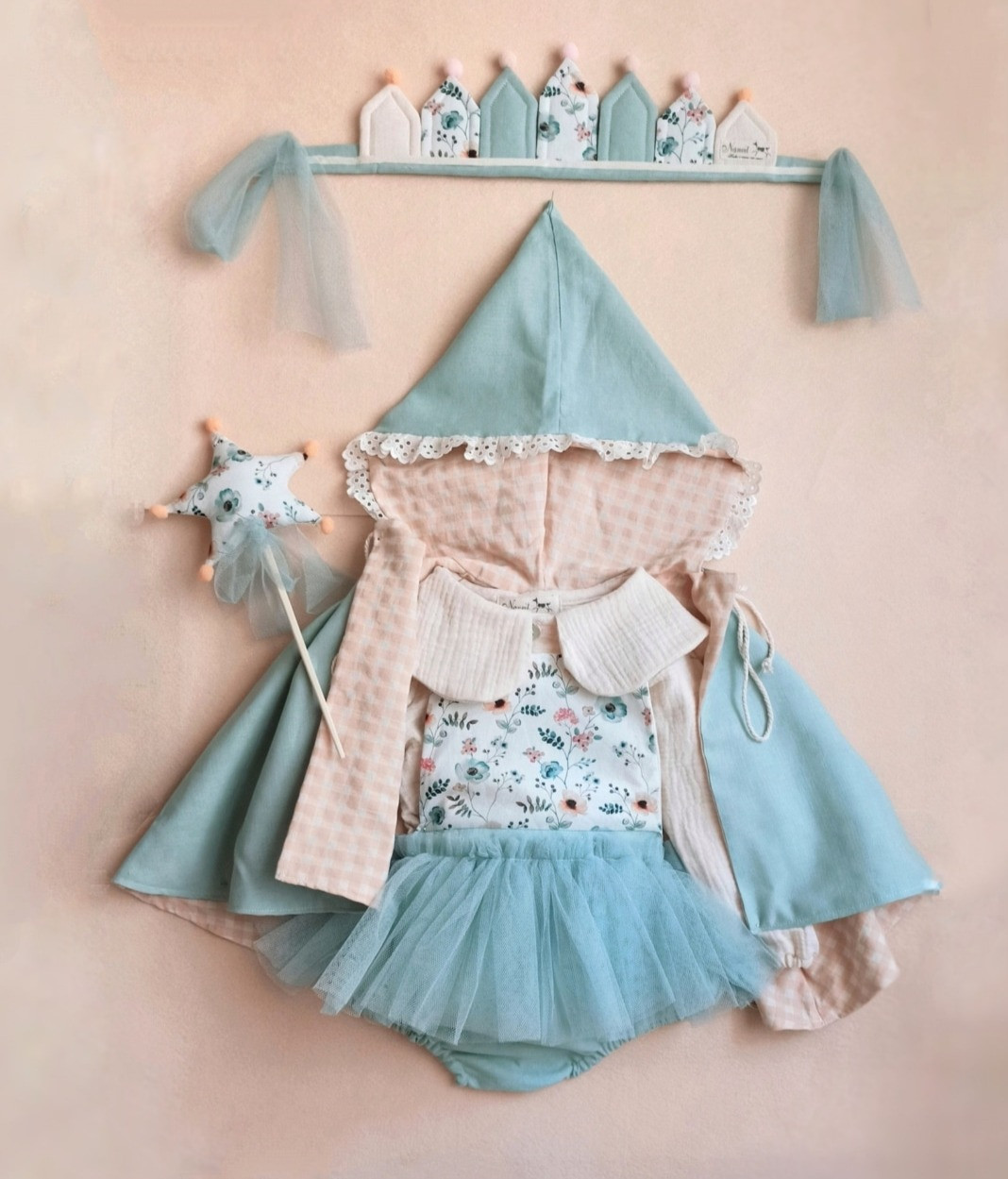 Conjunto cumpleaños verde empolvado
