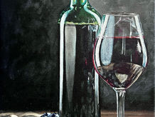 Stilleben Wein & Gorgonzola