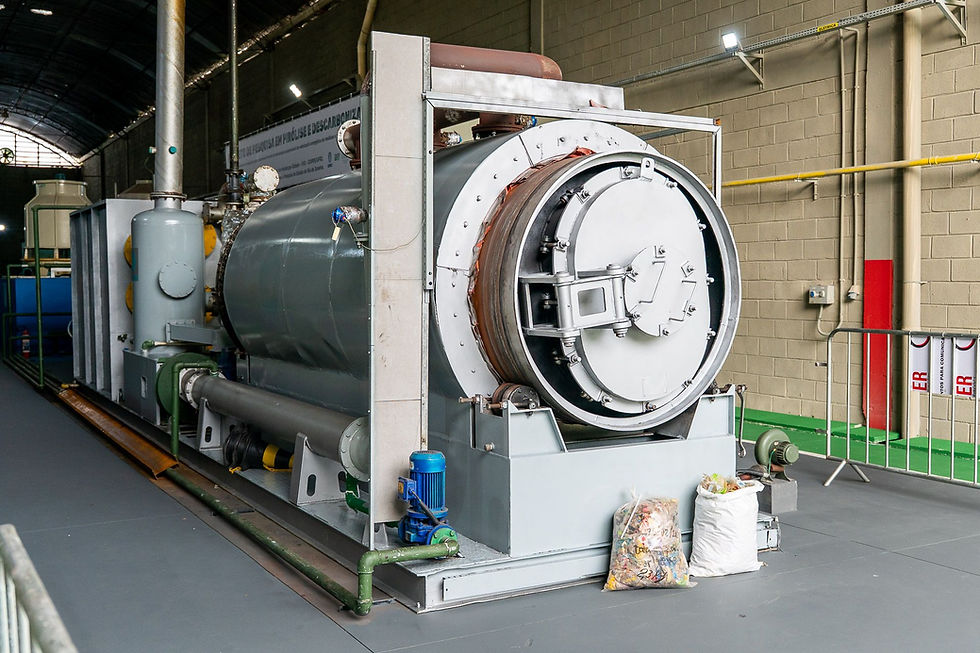 Foto: Reator de pirólise de origem chinesa, fornecido pela empresa Beston Group.
