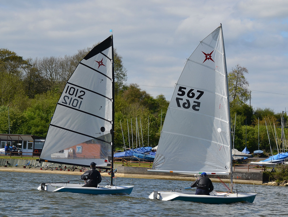 Local sailors Adrian Neal (1012) and Mike Riley (567) finished 4th and 6th in the Supernovas at Sutton Bingham