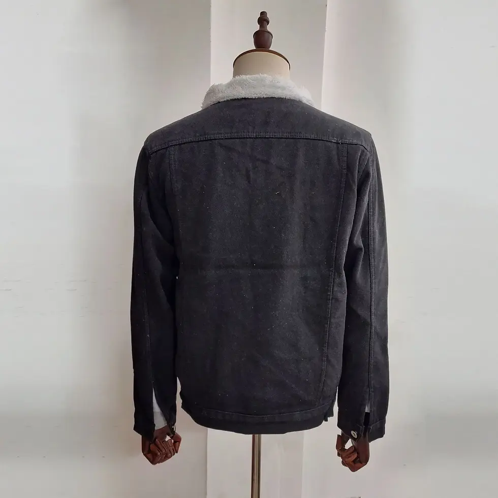 Thumbnail: Autumn Winter Men's Imitation Lamb Fleece Thickened Warm Denim Coats Plush Lapel