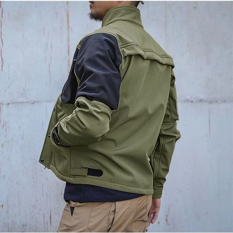 Thumbnail: Waterproof Shark Skin Tactical Sets Mens Thicken Fleece New Soft Shell Combat Ja