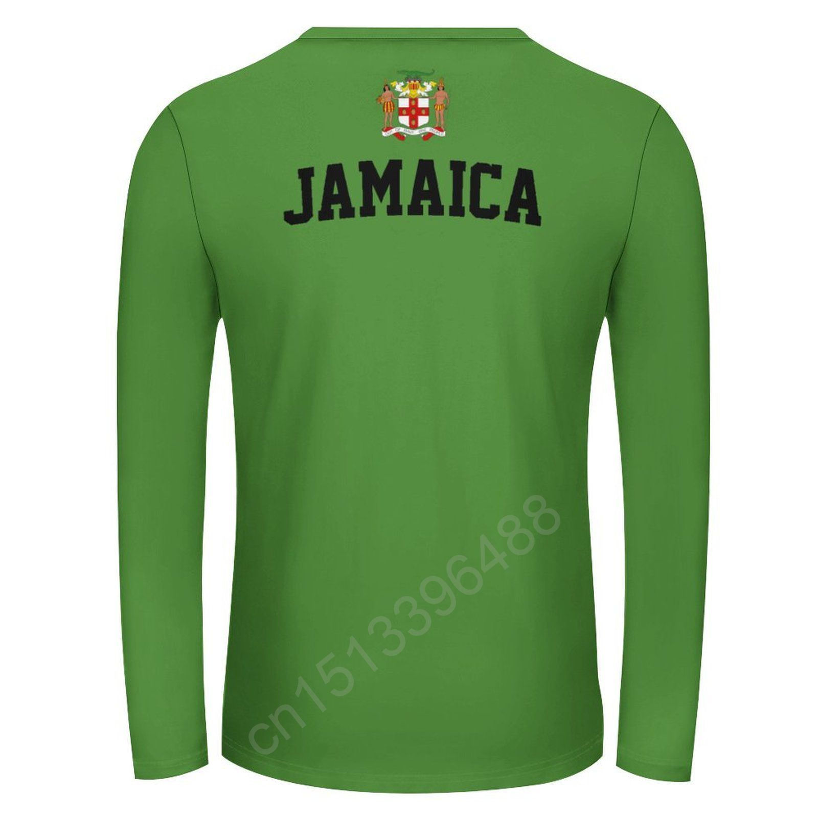 Jamaica Flag 3D Men's Women Round Neck T-shirt Casual Long Sleeve T Shirt Fashio