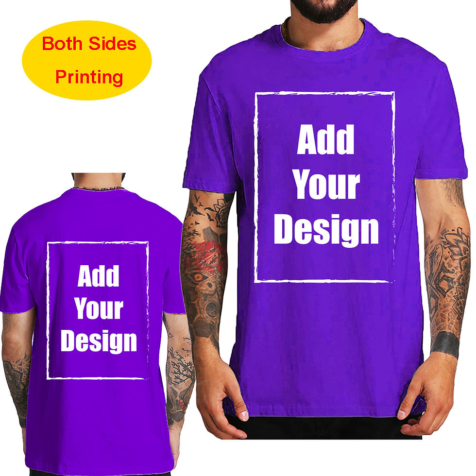 Thumbnail: Custom T Shirt for Men Front Back Print Make Your Design Logo Text Gift Tshirt 1